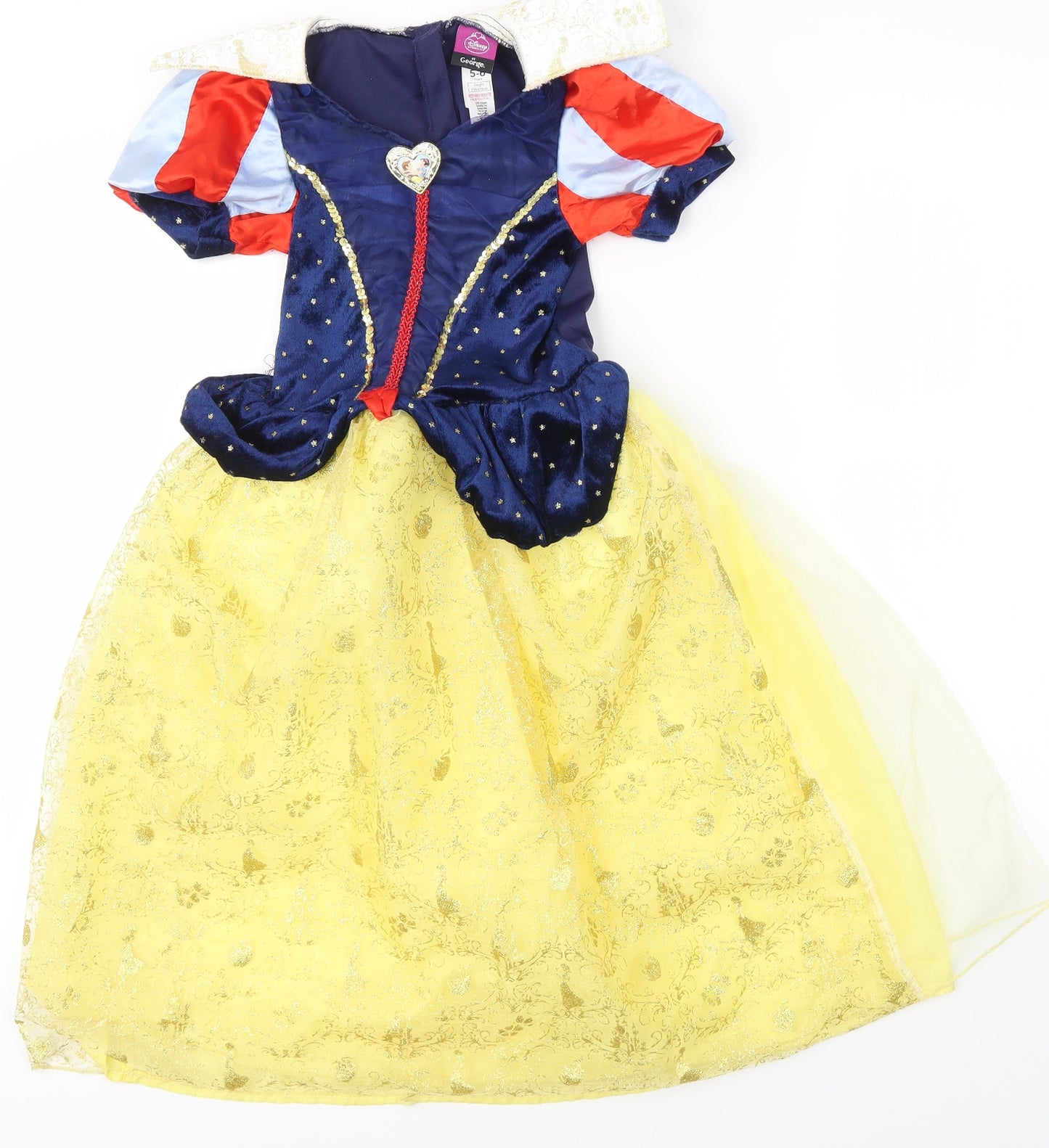 George Girls Multicoloured   A-Line  Size 5-6 Years  - DRESS UP DISNEY PRINCESS SNOW WHITE COSTUME