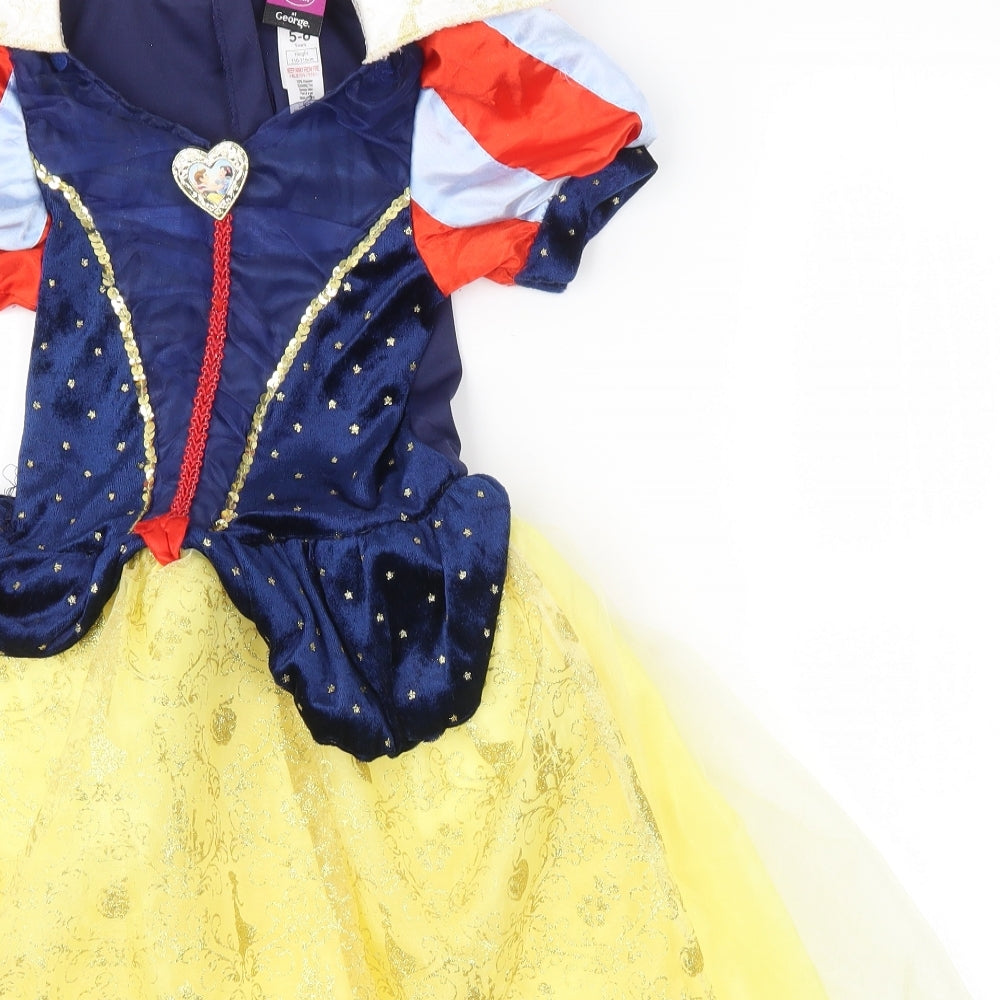 George Girls Multicoloured   A-Line  Size 5-6 Years  - DRESS UP DISNEY PRINCESS SNOW WHITE COSTUME