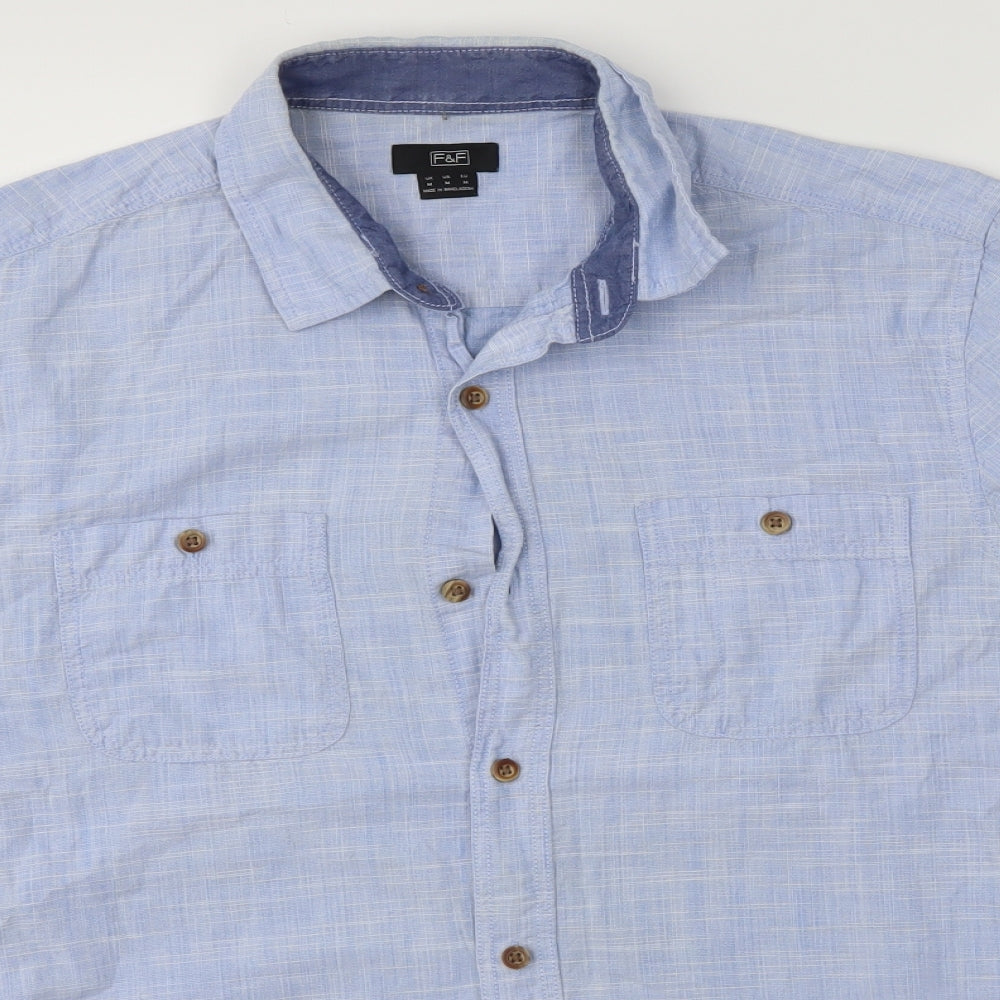 F&F Mens Blue    Button-Up Size M