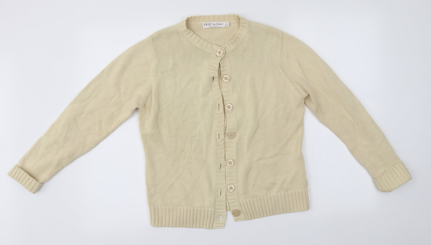 EWM Womens Beige   Cardigan Jumper Size S