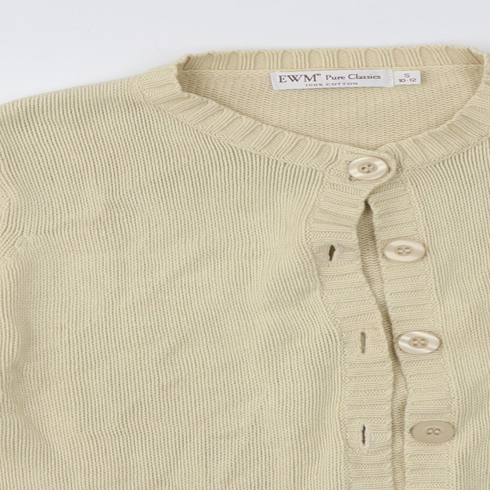 EWM Womens Beige   Cardigan Jumper Size S