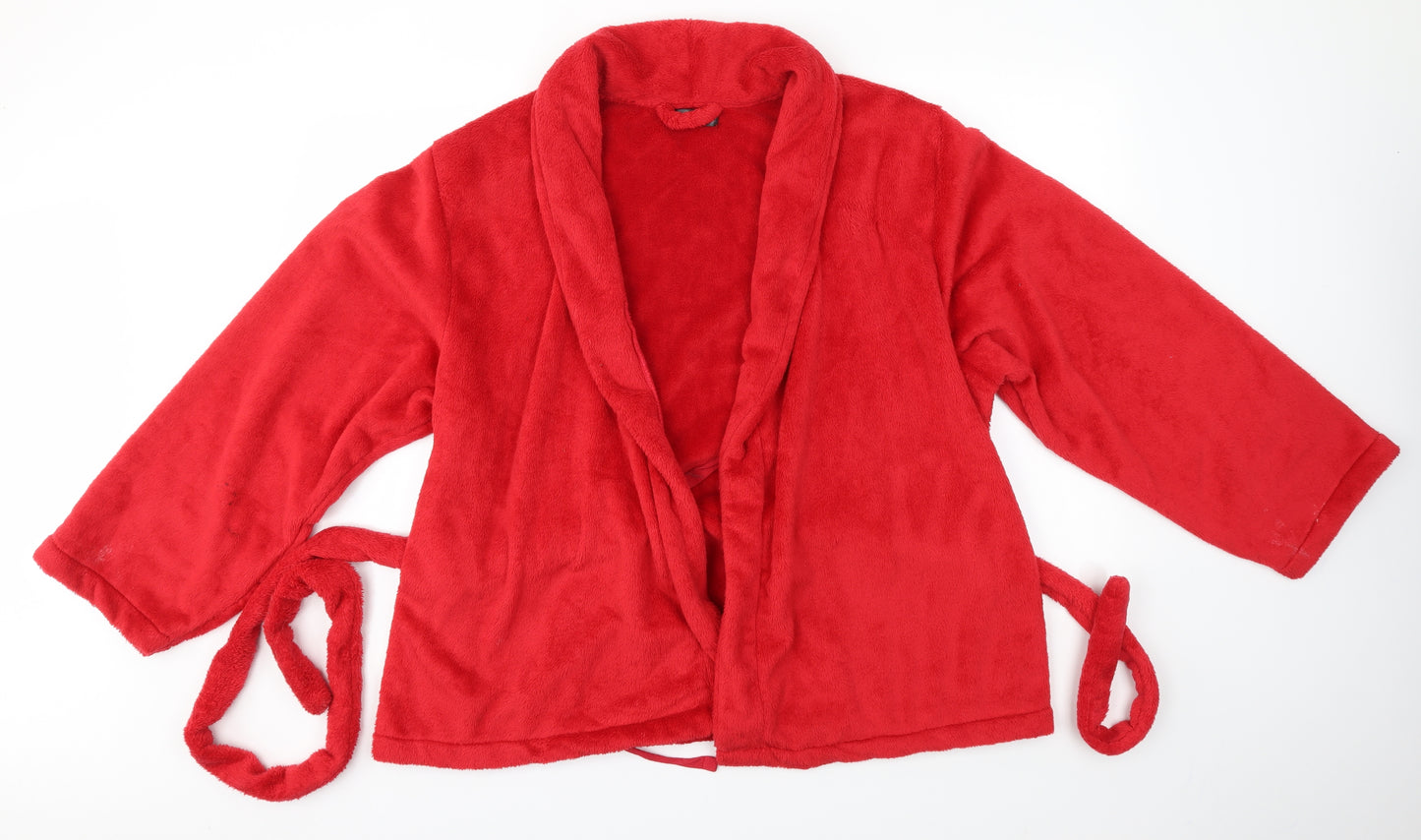 F&F Womens Red Solid  Kimono Robe Size 20