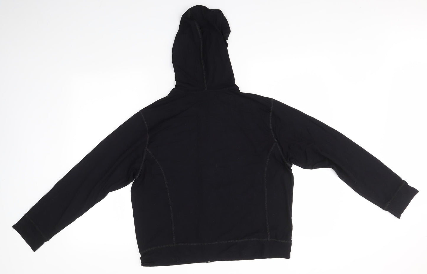 M&S Womens Black   Full Zip Hoodie Size 14
