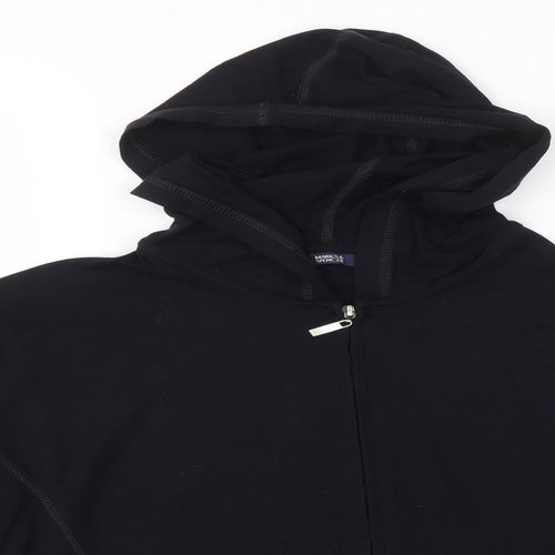 M&S Womens Black   Full Zip Hoodie Size 14