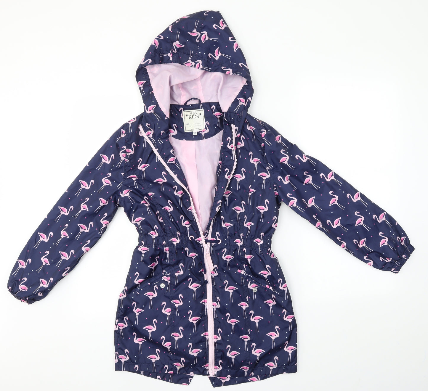 M&S Girls Blue   Rain Coat Coat Size 9-10 Years