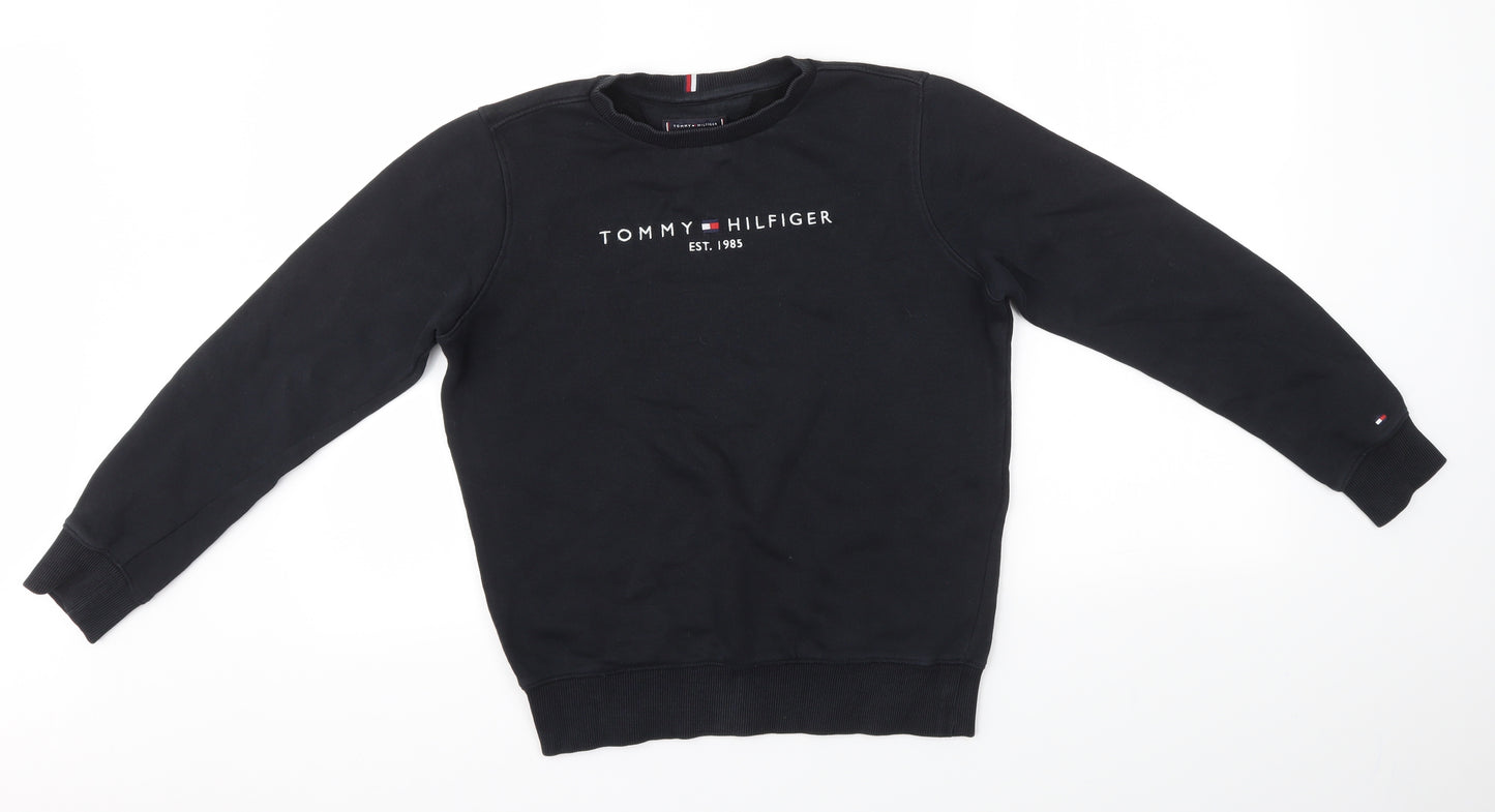 Tommy Hilfiger Boys Black   Pullover Jumper Size 12-13 Years