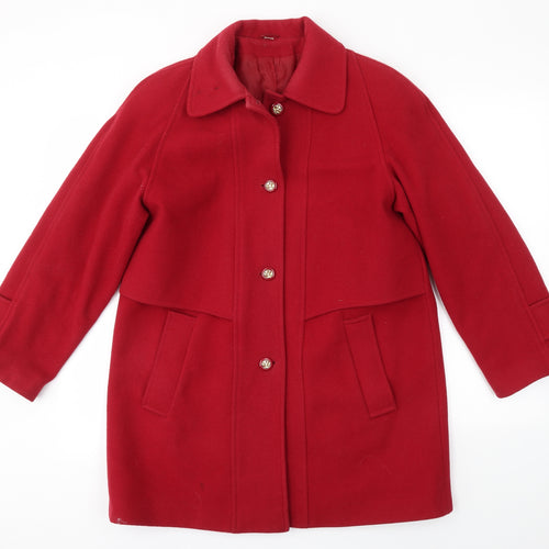 Compliments Womens Red   Overcoat Coat Size 10