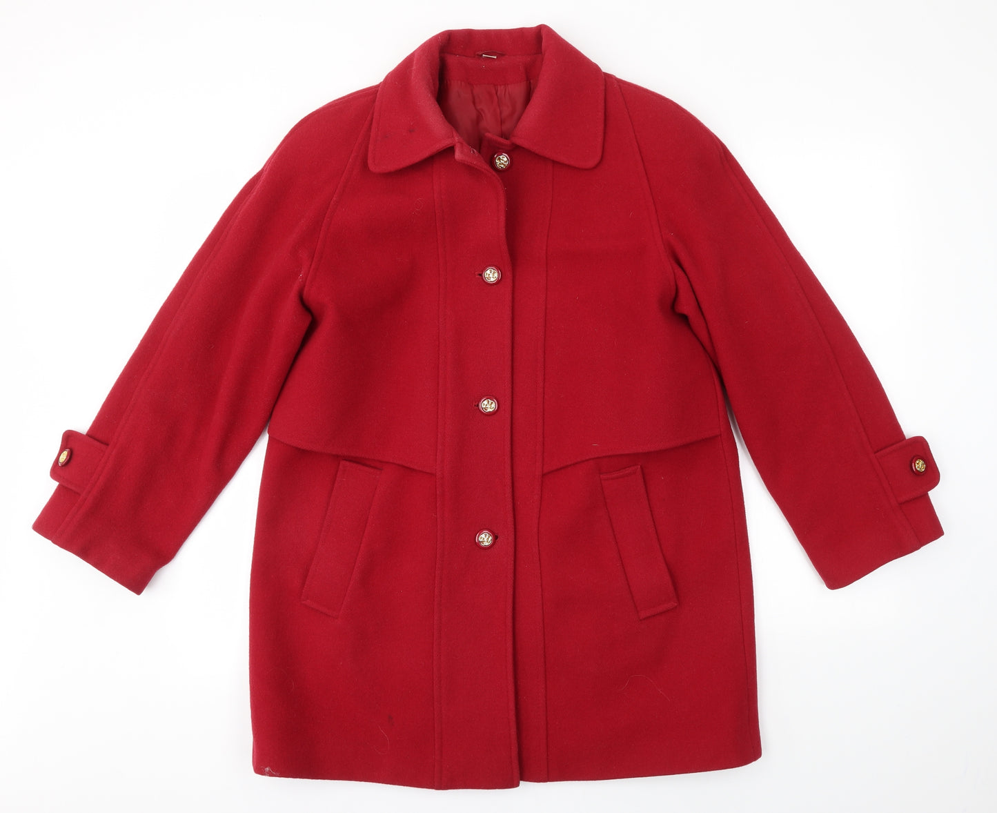 Compliments Womens Red   Overcoat Coat Size 10