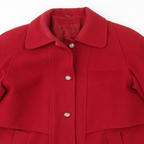 Compliments Womens Red   Overcoat Coat Size 10