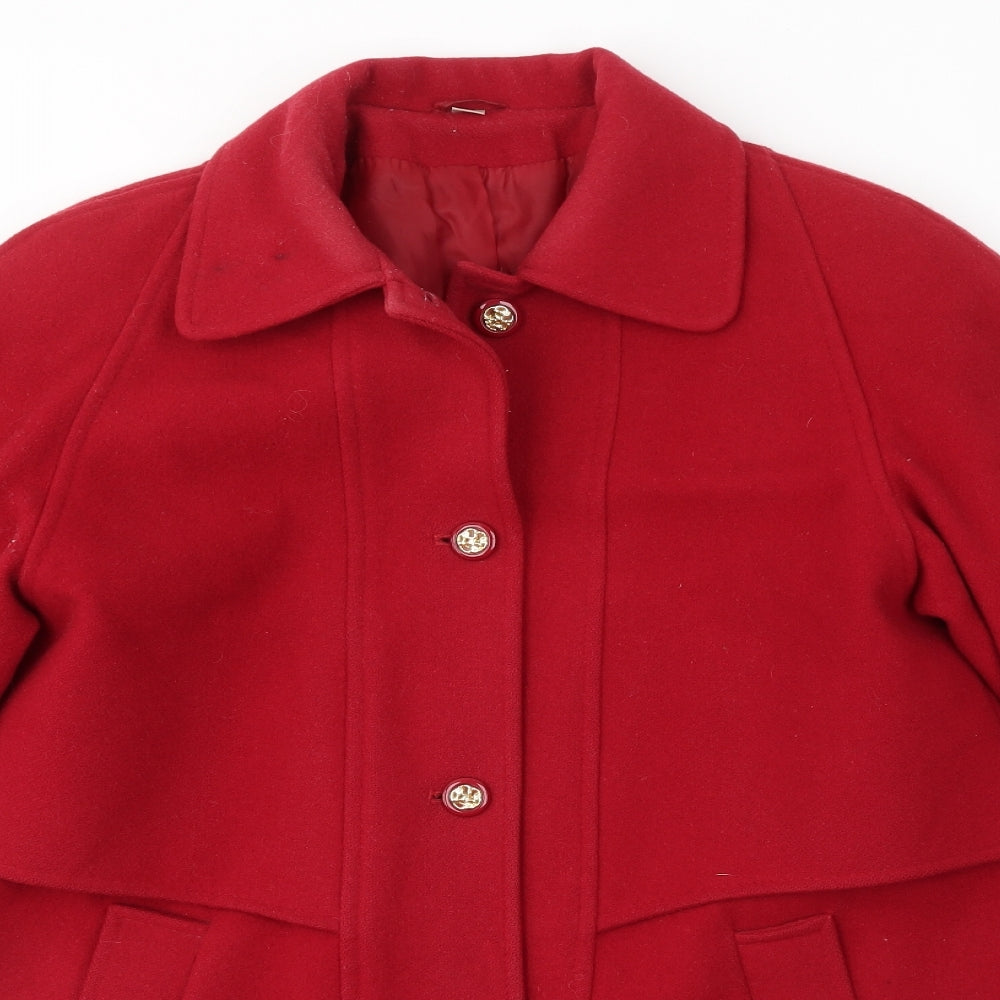 Compliments Womens Red   Overcoat Coat Size 10