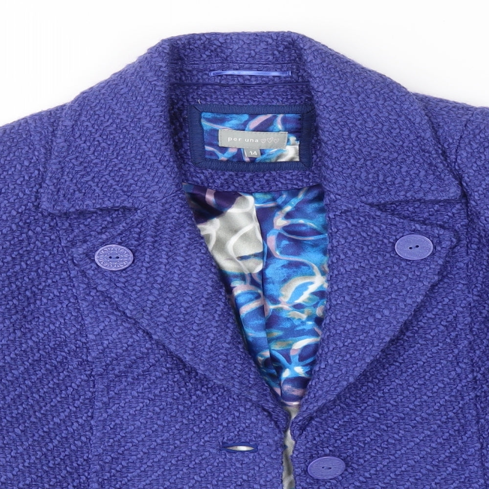 M&S Womens Blue   Jacket Blazer Size 14