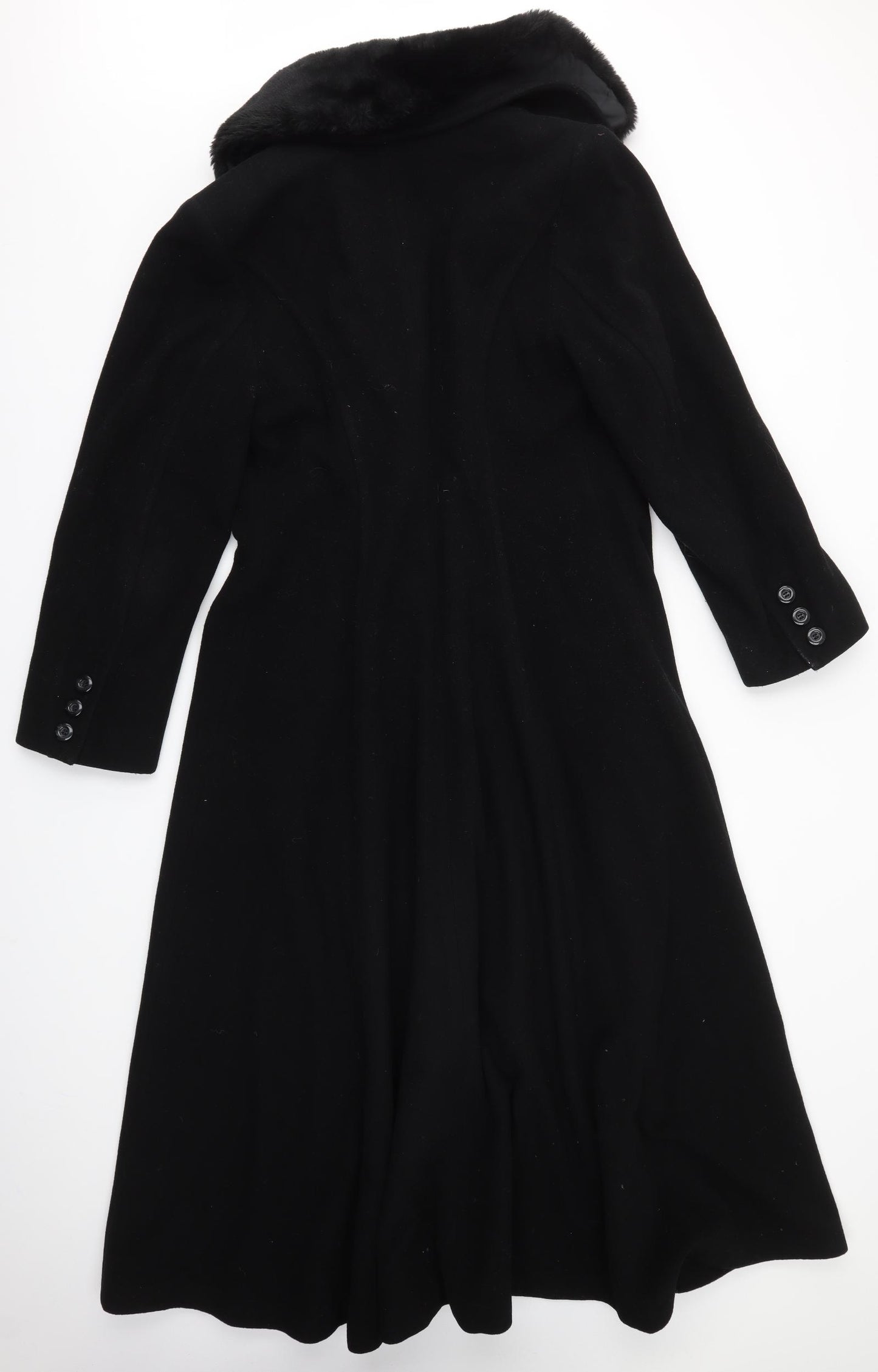 DAMO DONNA Womens Black   Overcoat Coat Size 10