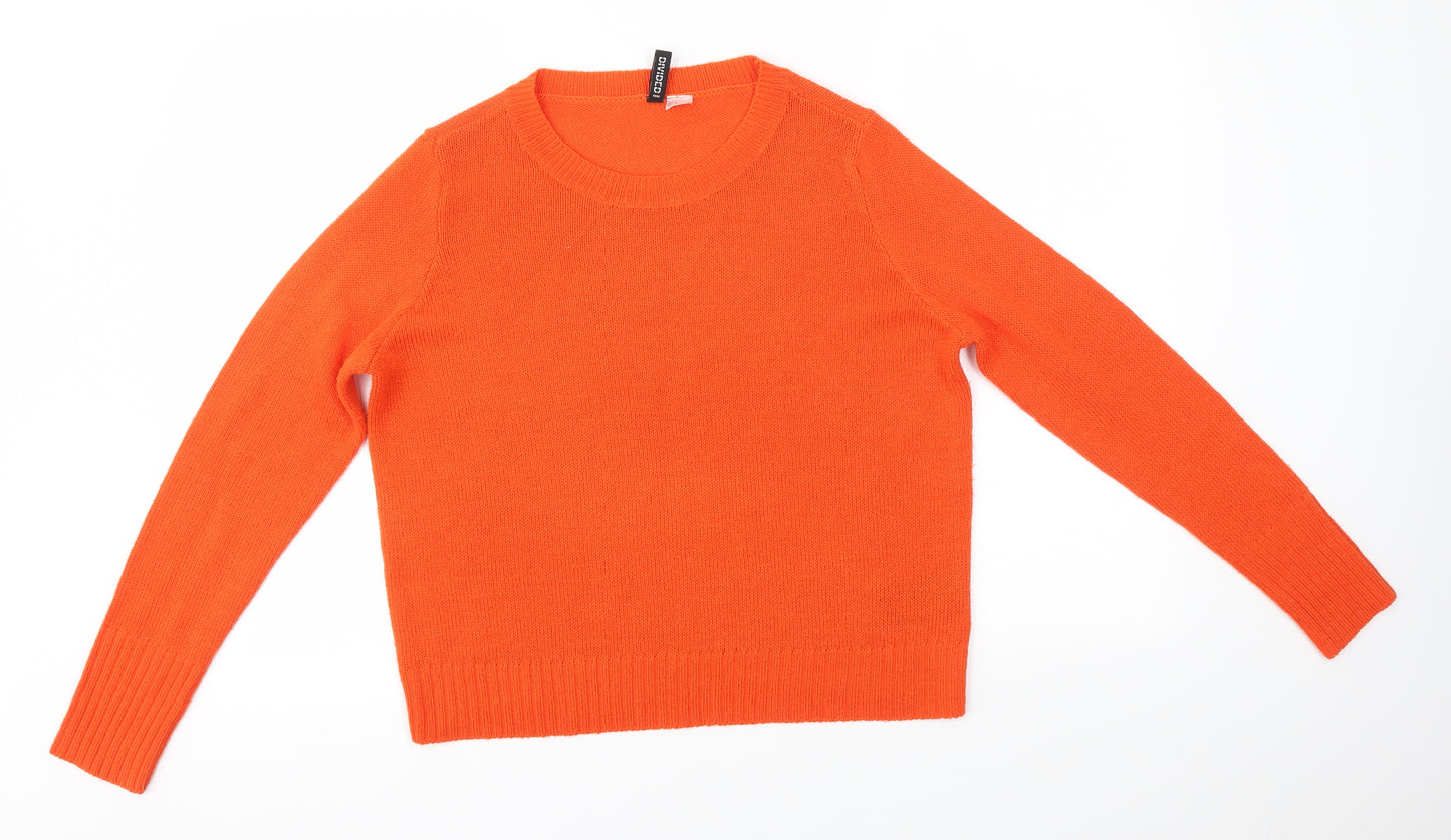 H&M Womens Orange   Pullover Jumper Size S