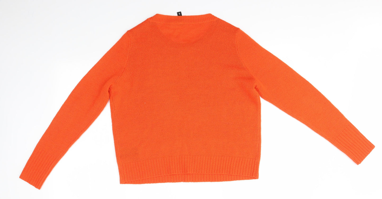 H&M Womens Orange   Pullover Jumper Size S