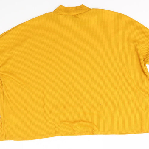 H&M Womens Yellow   Basic Blouse Size L