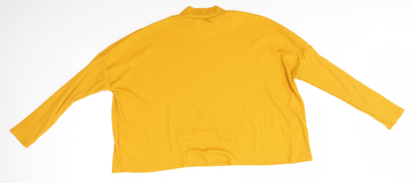 H&M Womens Yellow   Basic Blouse Size L