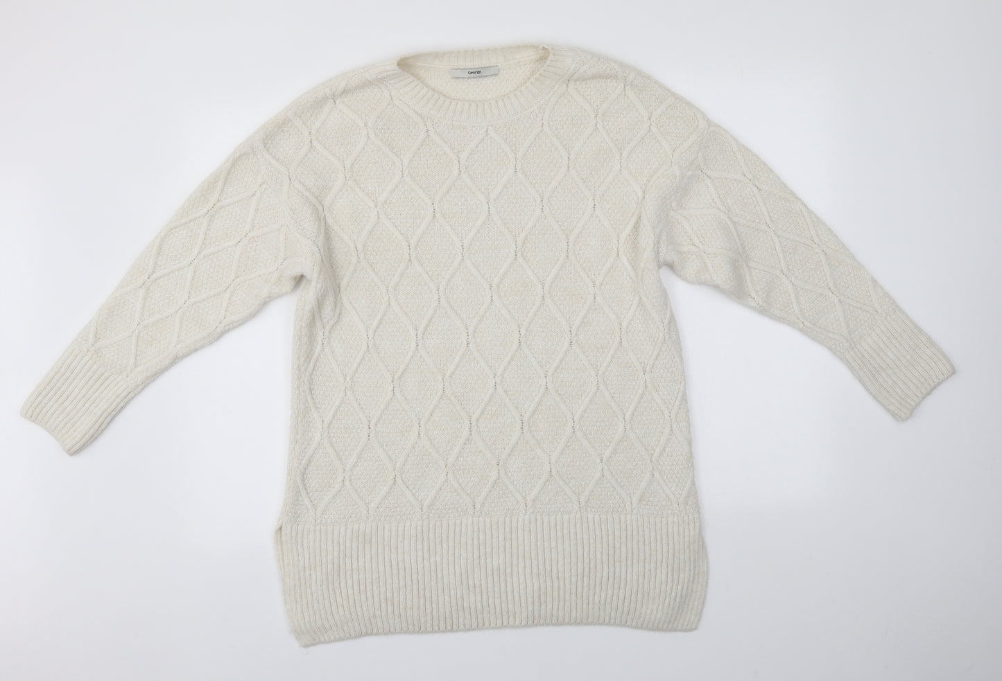 George Womens White   Pullover Jumper Size M