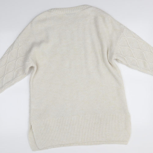 George Womens White   Pullover Jumper Size M