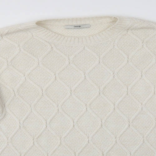 George Womens White   Pullover Jumper Size M