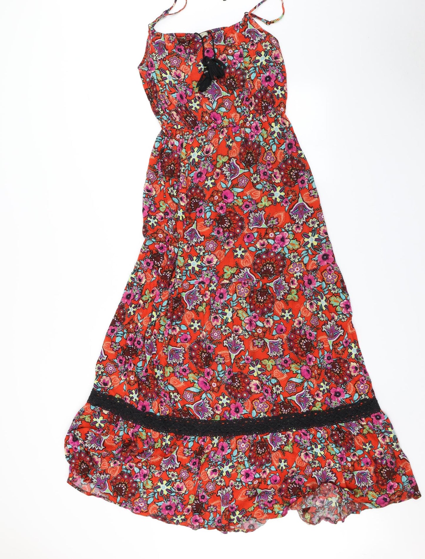 George Womens Red Floral  Maxi  Size 8