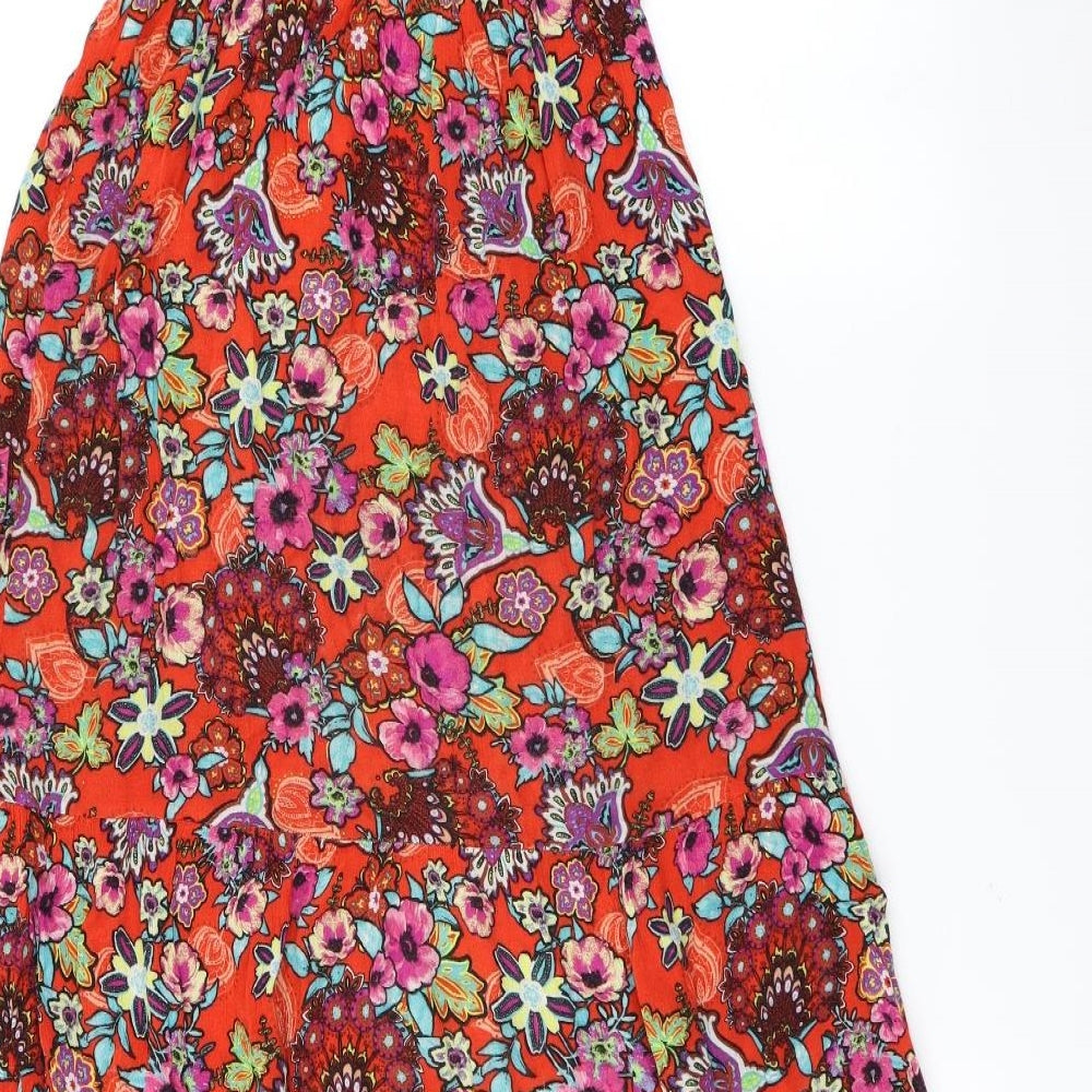 George Womens Red Floral  Maxi  Size 8