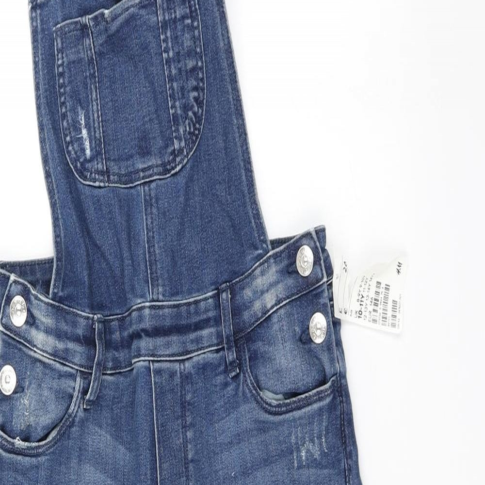 H&M Girls Blue   Dungaree One-Piece Size 10-11 Years