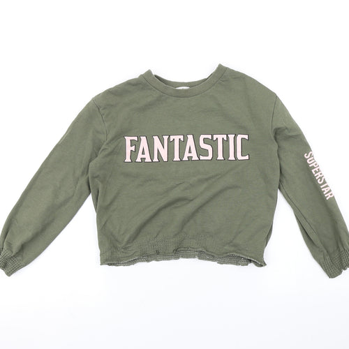 H&M Girls Green   Pullover Jumper Size 9-10 Years
