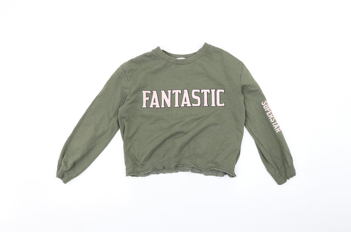 H&M Girls Green   Pullover Jumper Size 9-10 Years
