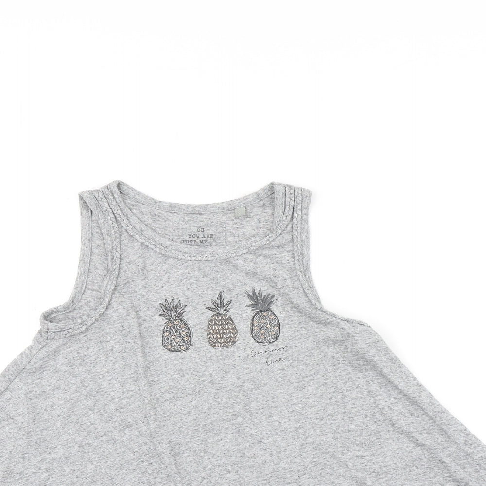 NEXT Girls Grey   Basic T-Shirt Size 8 Years