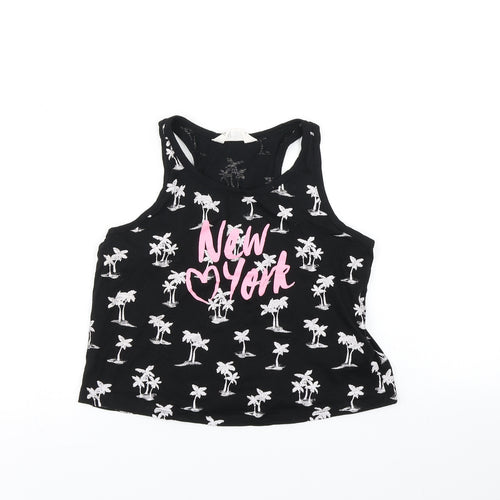 H&M Girls Black   Basic T-Shirt Size 10-11 Years