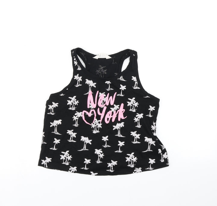 H&M Girls Black   Basic T-Shirt Size 10-11 Years