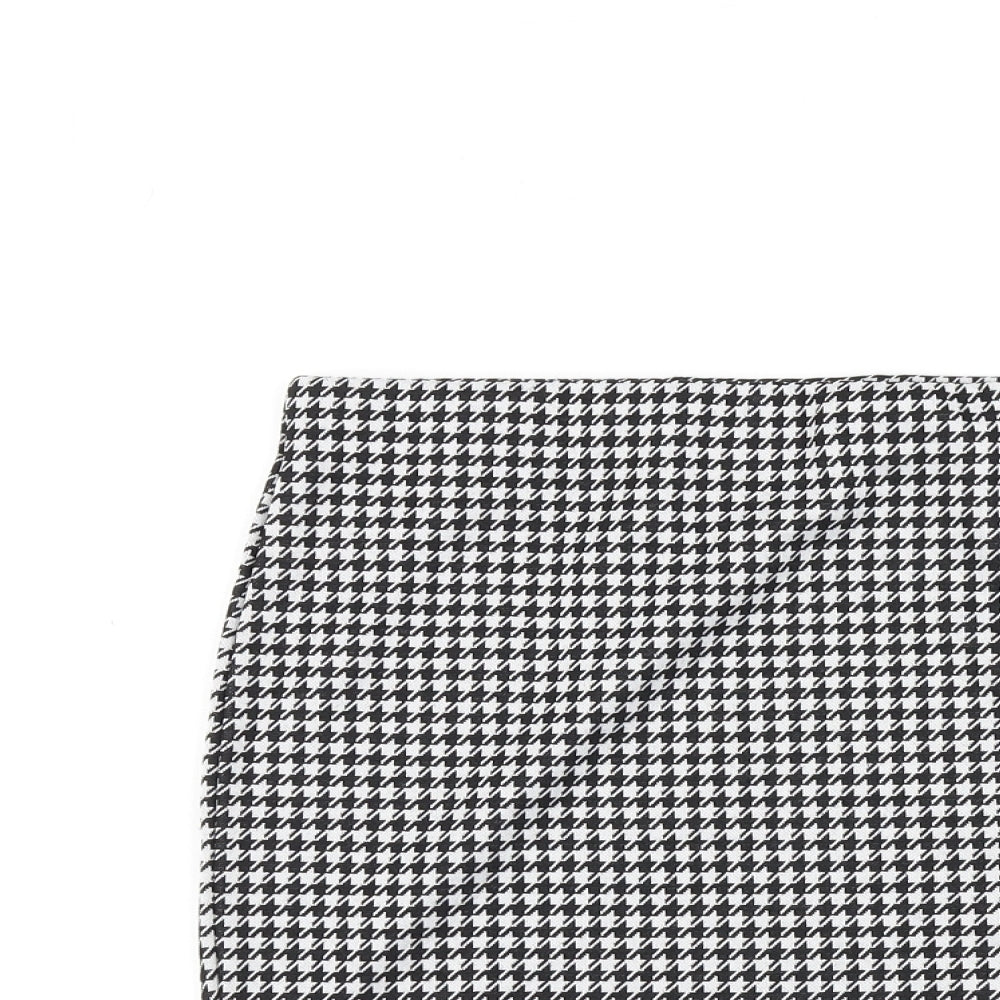 New Look Womens Black Check  Mini Skirt Size 10