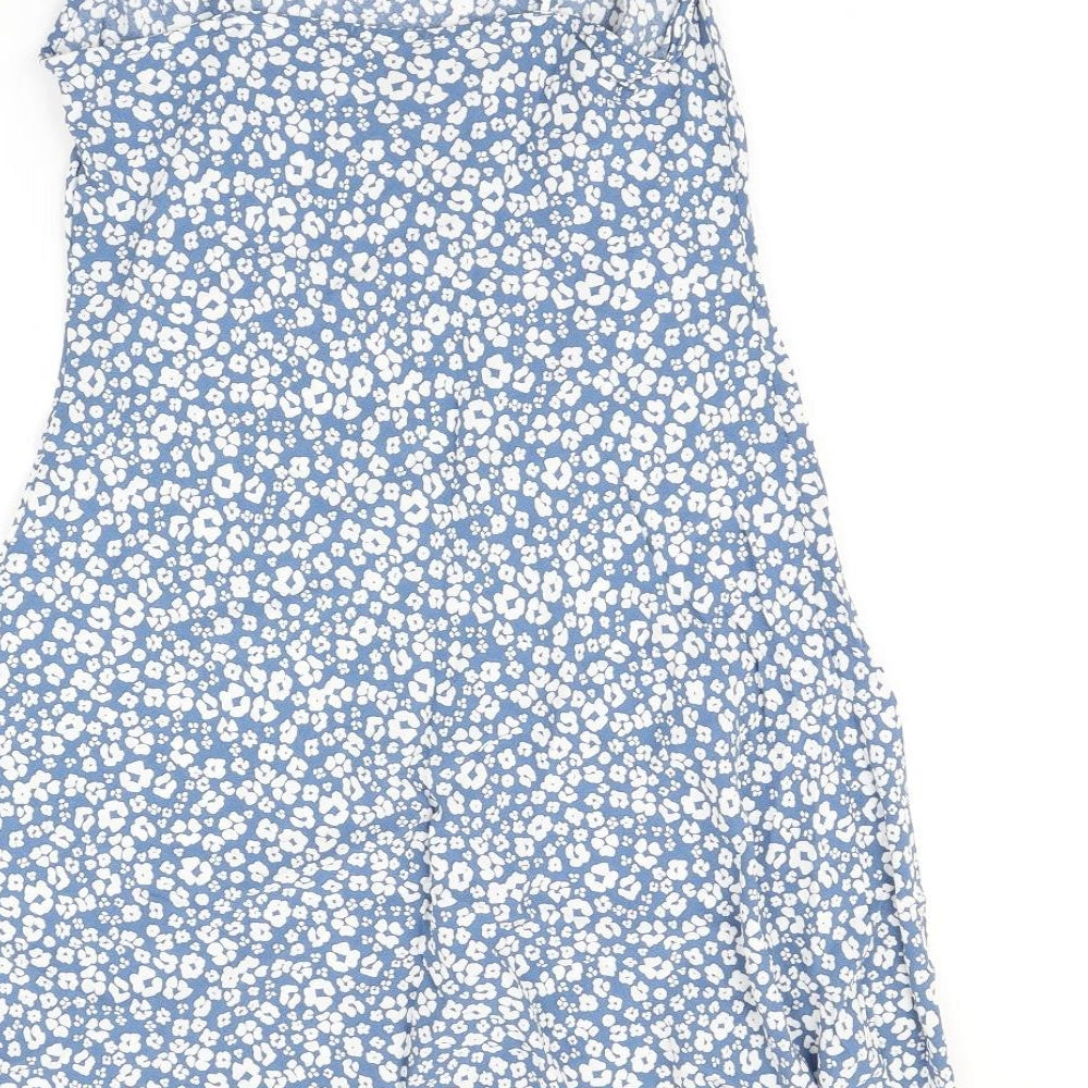 New Look Womens Blue Floral  A-Line  Size 10