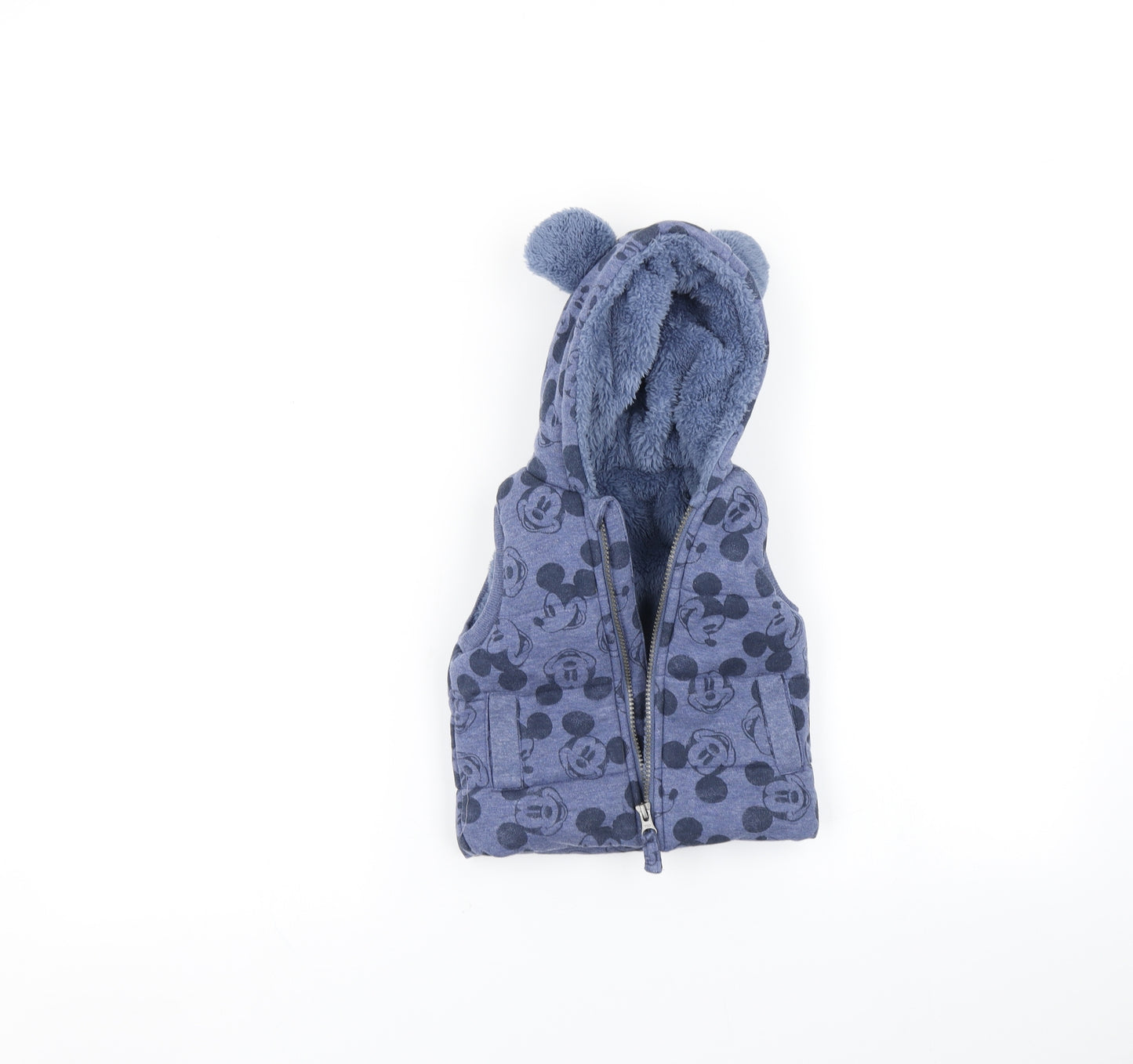 George Baby Blue   Gilet Jacket Size 6-9 Months  - Mickey mouse