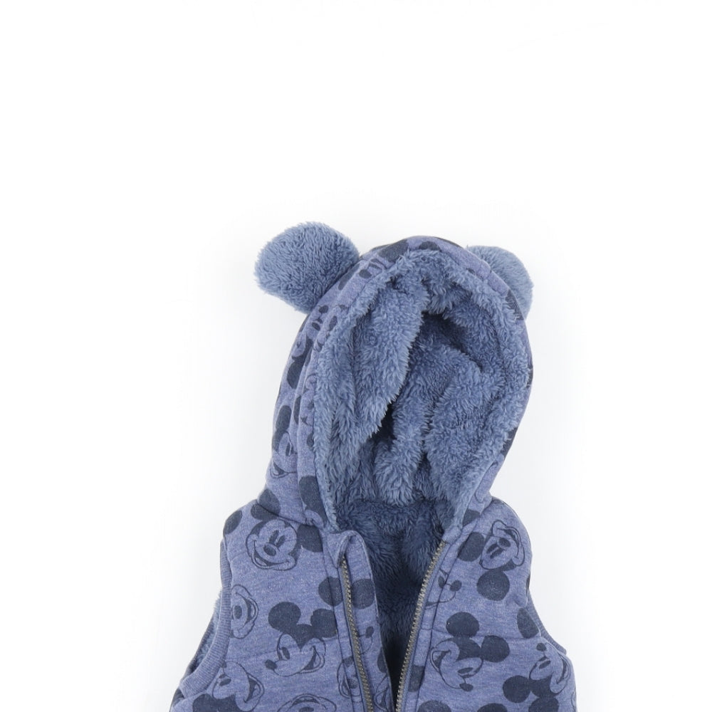 George Baby Blue   Gilet Jacket Size 6-9 Months  - Mickey mouse
