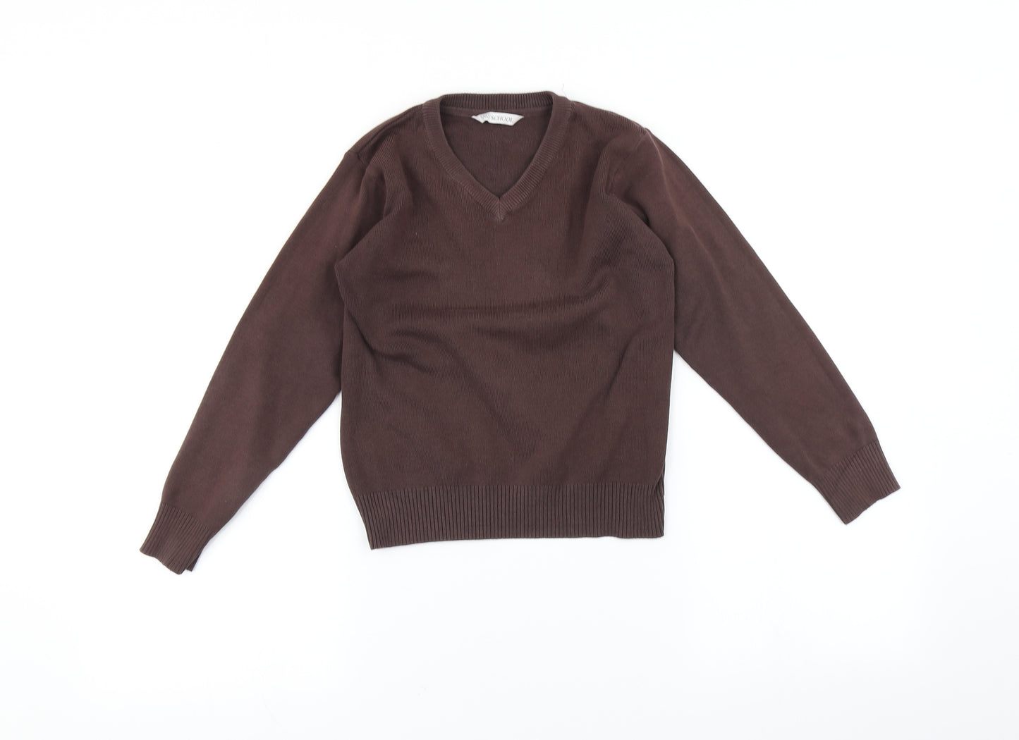 Marks and Spencer Boys Brown   Pullover Jumper Size 7-8 Years