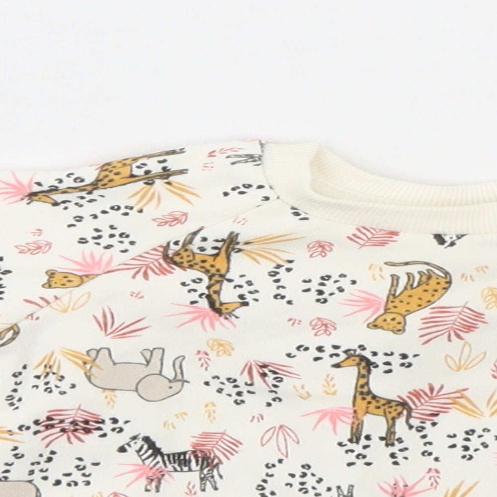 Primark Baby White Animal Print  Pullover Jumper Size 6-9 Months  - Animals