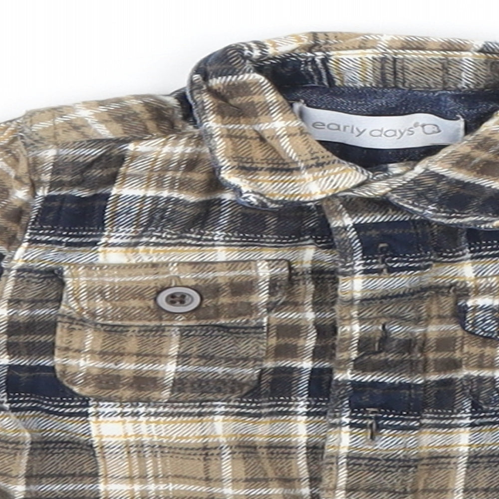Earlydays Baby Brown Plaid  Basic Button-Up Size 6-9 Months