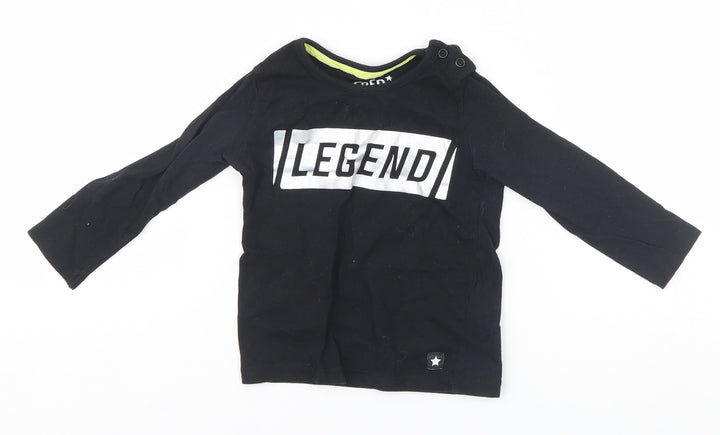 F&F Baby Black   Basic T-Shirt Size 9-12 Months  - Legend