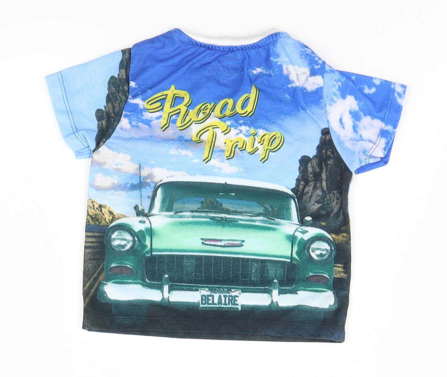 PEP&Co Baby Blue   Basic T-Shirt Size 9-12 Months  - Road Trip