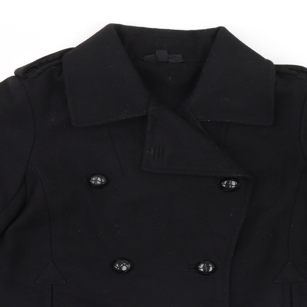 Topshop Womens Black   Overcoat Coat Size 8