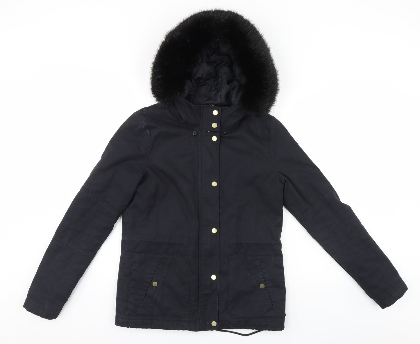 Topshop Womens Black   Parka Coat Size 10