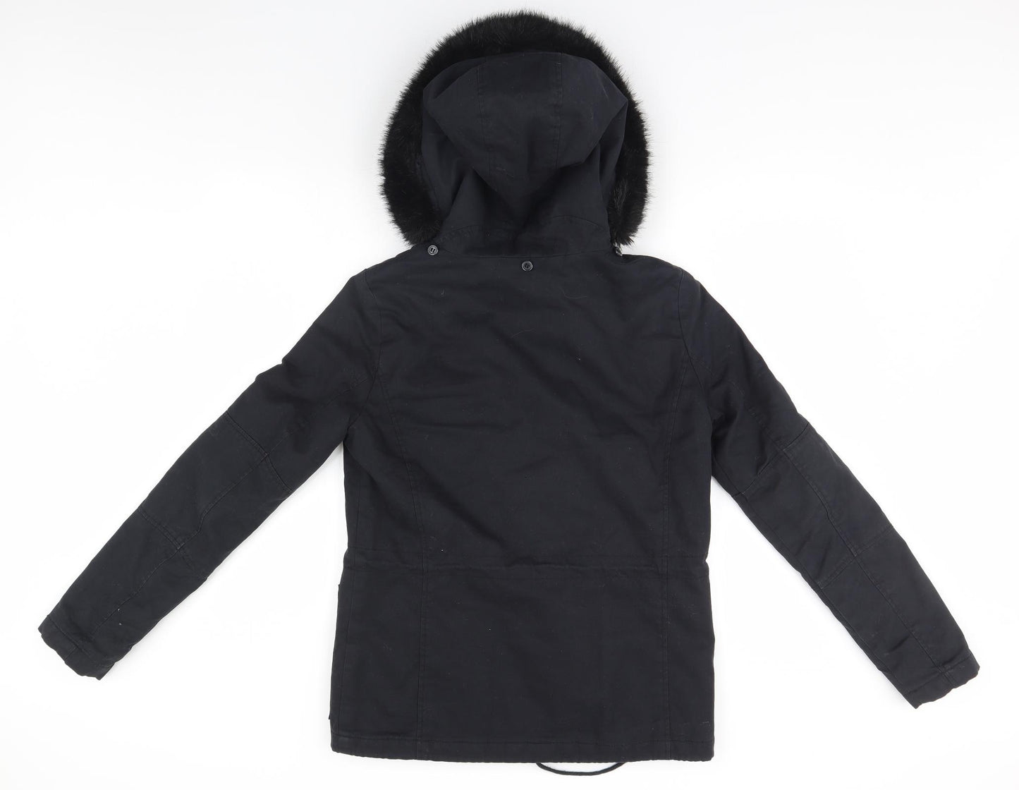 Topshop Womens Black   Parka Coat Size 10