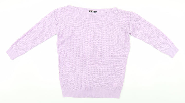 Boohoo Womens Blue Pullover Jumper Size S