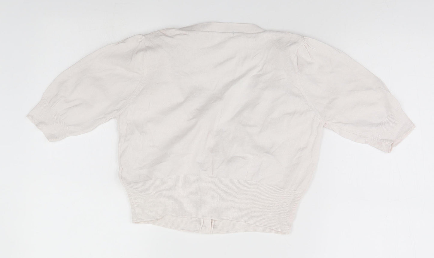 Marks and Spencer Womens White   Cardigan Jumper Size 12