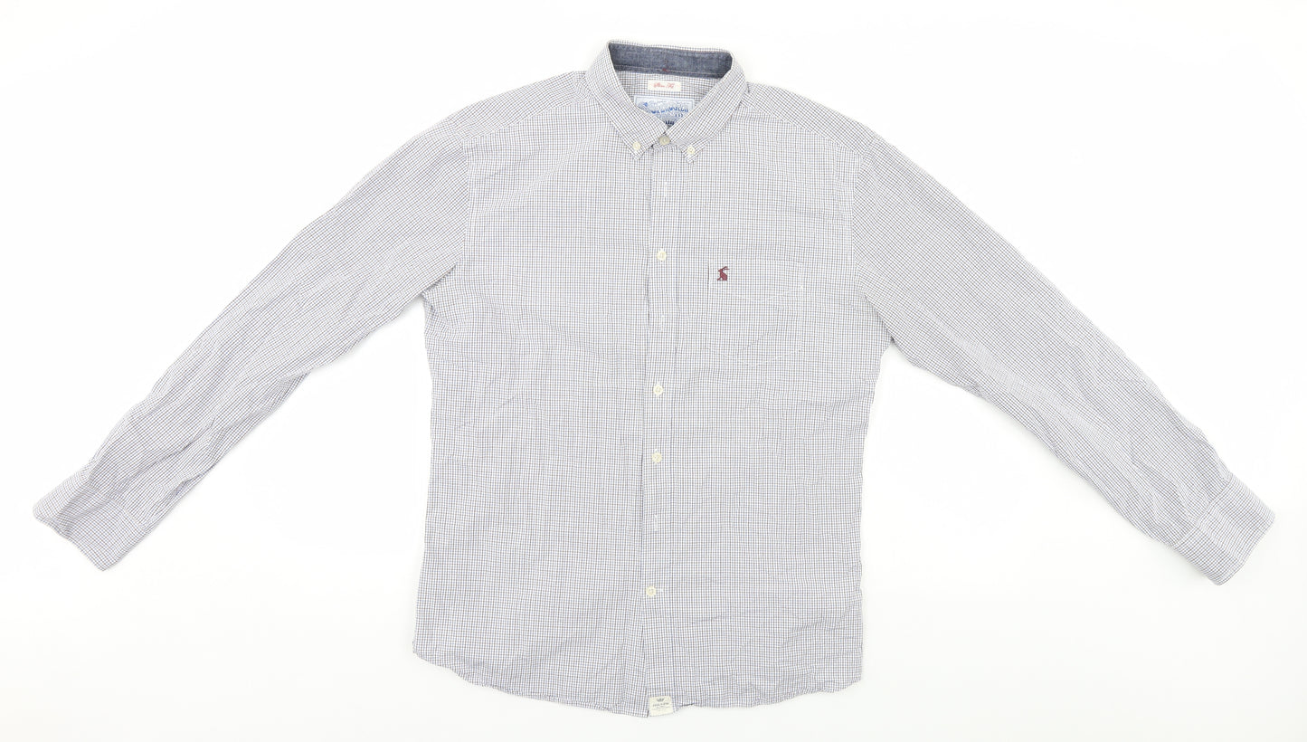 Jonles Mens White Plaid   Button-Up Size M