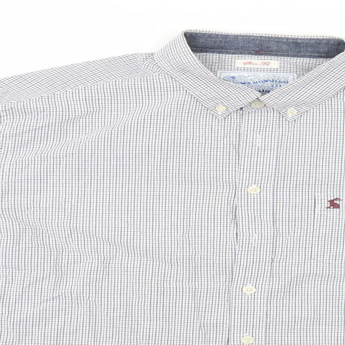 Jonles Mens White Plaid   Button-Up Size M