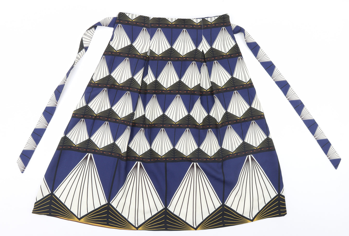 Marks and Spencer Womens Blue Geometric  A-Line Skirt Size 14