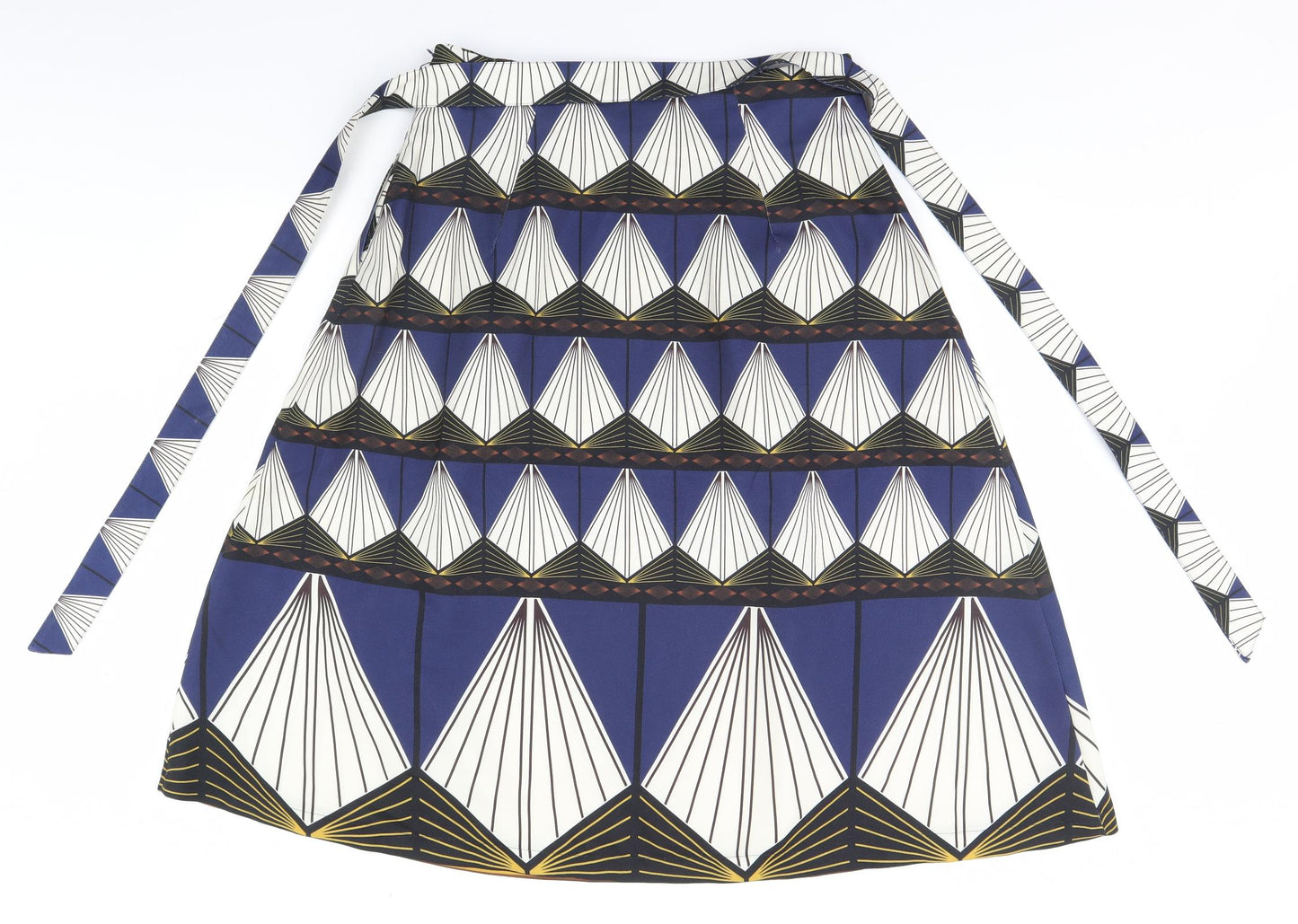 Marks and Spencer Womens Blue Geometric  A-Line Skirt Size 14