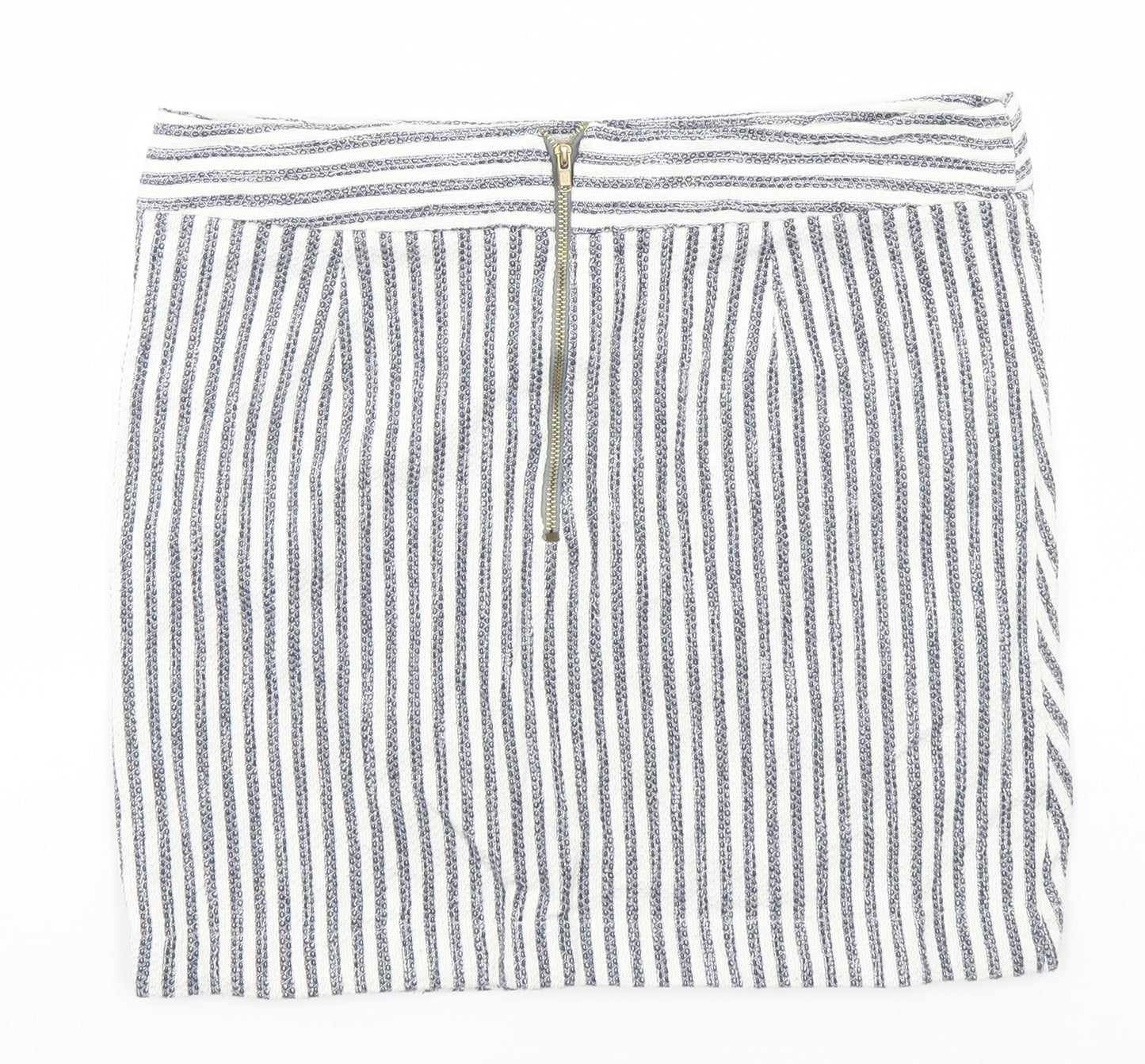 Topshop Womens White Striped  Straight & Pencil Skirt Size 12